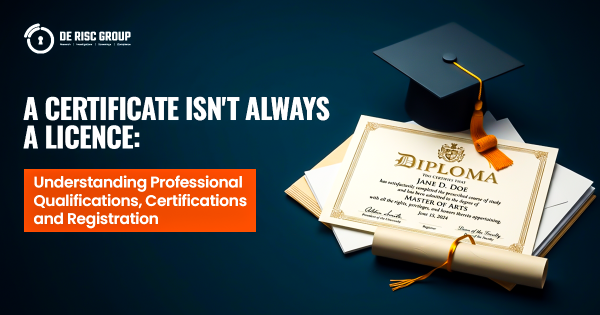 A Certificate Isn't Always a License: Understanding Professional Qualifications, Certifications and Registration